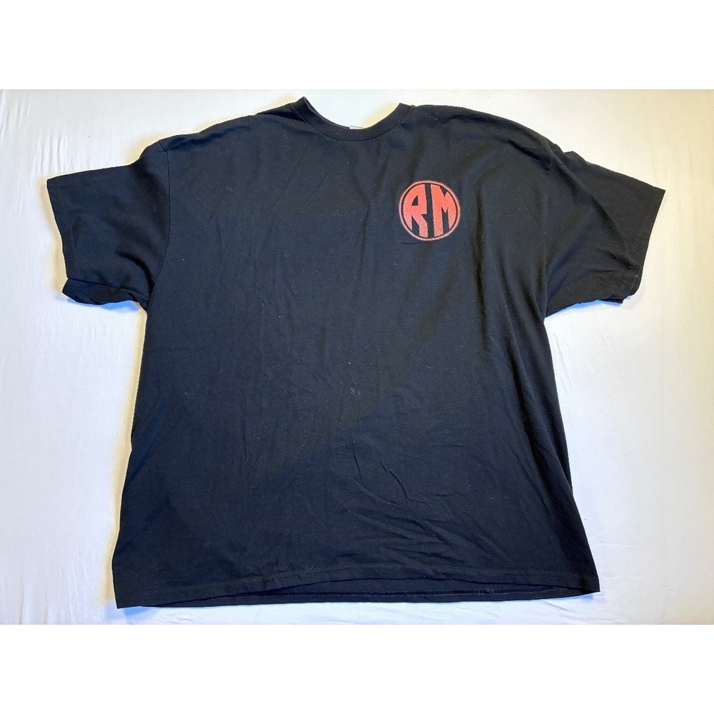 Gildan Men's T-Shirt 2XL Black RM Graphic Crewneck Dryblend Cars Flag USA